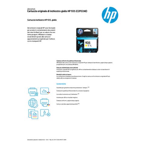Cartuccia inkjet 935 HP giallo  C2P22AE